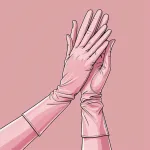 long elegant pink gloves image